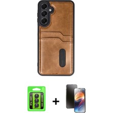 Cepte Toptan Galaxy A25 5g Yörünge Işık Serisi - Siyah 3D Antistatik Mat Seramik Nano Ekran Koruyucu + Siyah Raze Metal Kamera Lens