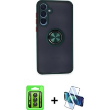 Galaxy A15 4g Yörünge Çizgi - Siyah 3D Antistatik Seramik Nano Ekran Koruyucu + Siyah Raze Metal Kamera Lens