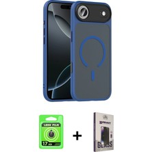 Cepte Toptan iPhone 17 Air Doruk Form Serisi - Siyah Bilvis Hayalet Cam Ekran Koruyucu + Gold Raze Metal Kamera Lens