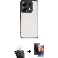 Redmi Note 13 Pro 5g Ahenk Çizgi Serisi - Siyah 3D Antistatik Mat Seramik Nano Ekran Koruyucu + Şeffaf Kamera Lens Koruma Cam