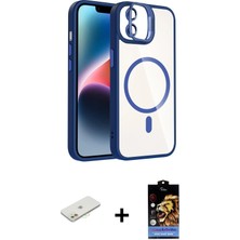 Cepte Toptan iPhone 11 Yadigar Asil Koleksiyonu - Siyah Buffer Hayalet Cam Ekran Koruyucu + Turuncu Renkli Kamera Lens Koruma Cam
