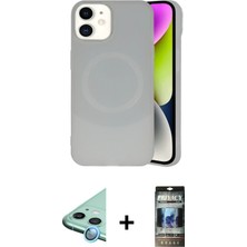 Cepte Toptan iPhone 11 Ufuk Serisi - Siyah 34D Hayalet Izgaralı Cam + Mavi Raze Metal Kamera Lens