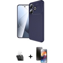 Cepte Toptan Redmi 13 4g Eksen Form Prime - Siyah 3D Antistatik Mat Seramik Nano Ekran Koruyucu + Şeffaf Kamera Lens Koruma Cam