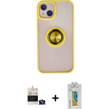 Cepte Toptan iPhone 15 Yörünge Çizgi - Siyah Polymer Nano Ekran Koruyucu + Yeşil Bilvis Titan Kamera Lens