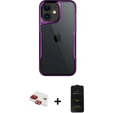 iPhone 11 Akış Çizgi Koleksiyonu - Siyah 6d Antistatik Mat Seramik Hayalet Nano Ekran Koruyucu + Kırmızı Pers Alüminyum Kamera Lens