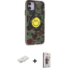 iPhone 11 Nova Doku Koleksiyonu - Siyah Bilvis 3D Cam Ekran Koruyucu + Yeşil Renkli Kamera Lens Koruma Cam