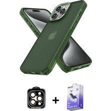 Cepte Toptan iPhone 15 Pro Max Atlas Form - Siyah Bilvis 5in1 5d Magic Hayalet Cam Ekran Koruyucu + Turuncu Pvd Metal Kamera Lens