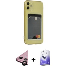 iPhone 11 Doruk Klasik Koleksiyonu - Siyah Bilvis 5in1 5d Magic Hayalet Cam Ekran Koruyucu + Siyah Raze Metal Kamera Lens