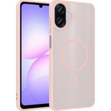 Büşra Ayhan Galaxy A07 Kılıf M-Safe Şarj Özellikli Zore Babet Kapak - Pembe