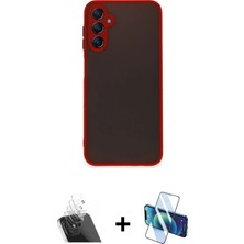 Cepte Toptan Galaxy A14 4g Ahenk Çizgi Serisi - Siyah 3D Antistatik Cam Ekran Koruyucu + Şeffaf Kamera Lens Koruma Cam