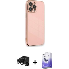 Cepte Toptan iPhone 15 Pro Yankı Serisi - Siyah Bilvis 5in1 5d Magic Hayalet Cam Ekran Koruyucu + Siyah Raze Metal Kamera Lens