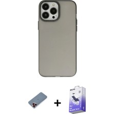 Cepte Toptan iPhone 13 Pro Max Ahenk Çizgi Prime - Siyah Bilvis 5in1 5d Magic Hayalet Cam Ekran Koruyucu + Kırmızı Metal Kamera Lens Koruma Cam