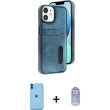 Cepte Toptan iPhone 11 Yörünge Işık Serisi - Siyah Joko Magic 5d Cam + Mavi Neon Fosforlu Kamera Lens