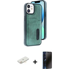 Cepte Toptan iPhone 11 Yörünge Işık Serisi - Siyah 3D Antistatik Hayalet Cam Ekran Koruyucu + Sarı Renkli Kamera Lens Koruma Cam