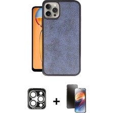 Cepte Toptan iPhone 15 Pro Max Kıvılcım Işık Serisi - Siyah 3D Antistatik Mat Seramik Nano Ekran Koruyucu + Gümüş Pvd Metal Kamera Lens