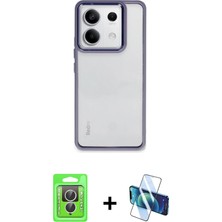 Cepte Toptan Redmi Note 13 Pro 4g Nova Işık Serisi - Siyah 3D Antistatik Seramik Nano Ekran Koruyucu + Gümüş Raze Metal Kamera Lens