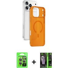 Cepte Toptan iPhone 17 Pro Ahenk Minimal Serisi - Şeffaf 360 Full Body Arka Koruyucu + Gri Raze Metal Kamera Lens