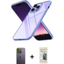 Cepte Toptan iPhone 13 Pro Max Nova Işık Serisi - Siyah 6d Mat Seramik Hayalet Nano Ekran Koruyucu + Yeşil Neon Fosforlu Kamera Lens