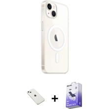 iPhone 14 Ahenk Yansıma Prime - Siyah Bilvis 5in1 5d Magic Hayalet Cam Ekran Koruyucu + Sierra Blue Diamond Kamera Lens