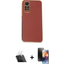 Cepte Toptan Redmi Note 12 Pro 4g Yankı Serisi - Siyah 3D Antistatik Mat Seramik Nano Ekran Koruyucu + Şeffaf Kamera Lens Koruma Cam