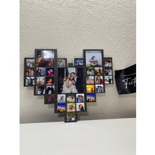 Fırtına Armağan Kişiye Özel 32 Fotoğraflı Ahşap Kalp Tablo | Fotoğraflı Anı Çerçevesi