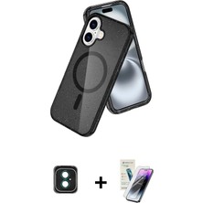 Cepte Toptan iPhone 16 Nova Asil Prime - Şeffaf Pasifik Cam Ekran Koruyucu + Yeşil Pvd Metal Kamera Lens