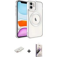 Cepte Toptan iPhone 11 Nova Işık Özel Seri - Siyah Bilvis 3D Mat Cam Ekran Koruyucu + Yeşil Renkli Kamera Lens Koruma Cam