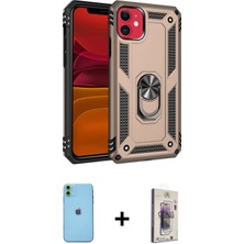 Cepte Toptan iPhone 11 Ahenk Klasik Koleksiyonu - Siyah Bilvis 3D Cam Ekran Koruyucu + Yeşil Neon Fosforlu Kamera Lens