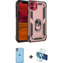 Cepte Toptan iPhone 11 Ahenk Klasik Koleksiyonu - Siyah 3D Antistatik Seramik Nano Ekran Koruyucu + Turuncu Neon Fosforlu Kamera Lens