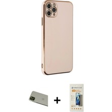 Cepte Toptan iPhone 11 Pro Max Yankı Serisi - Siyah 6d Mat Seramik Hayalet Nano Ekran Koruyucu + Yeşil Rainbow Kamera Lens Koruma Cam