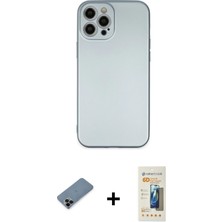 Cepte Toptan iPhone 12 Pro Max Ahenk Serisi - Siyah 6d Mat Seramik Hayalet Nano Ekran Koruyucu + Siyah Shine Kamera Lens Koruma Cam