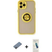 iPhone 11 Pro Max Yörünge Çizgi - Şeffaf Pasifik Cam Ekran Koruyucu + Gökkuşağı Shine Kamera Lens Koruma Cam