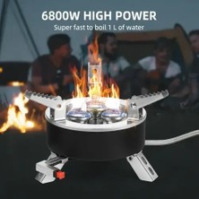 Alpargos Kamp Gaz Ocağı Katlanabilir 3 Brülörlü Piezo Ateşlemeli Sırt Çantası Ocağı Açık Hava Pişirme Ocağı