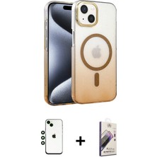 Cepte Toptan iPhone 14 Ahenk Doku Özel Seri - Siyah Bilvis 3D Mat Cam Ekran Koruyucu + Yeşil Shine Kamera Lens
