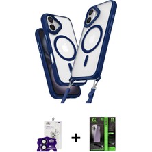 Cepte Toptan iPhone 16 Atlas Doku Koleksiyonu - Şeffaf 360 Full Body Arka Koruyucu + Siyah Bilvis Titan Kamera Lens