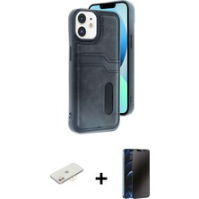 Cepte Toptan iPhone 11 Yörünge Işık Serisi - Siyah 3D Antistatik Hayalet Cam Ekran Koruyucu + Sarı Renkli Kamera Lens Koruma Cam
