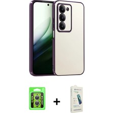 Cepte Toptan Redmi 15 4g Vadi Minimal - Şeffaf Pasifik Cam Ekran Koruyucu + Gümüş Raze Metal Kamera Lens