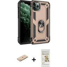 Cepte Toptan iPhone 11 Pro Max Ahenk Klasik Koleksiyonu - Siyah Mat Seramik Nano Ekran Koruyucu + Mavi Renkli Kamera Lens Koruma Cam
