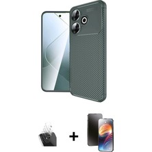 Cepte Toptan Redmi 13 4g Eksen Form Prime - Siyah 3D Antistatik Mat Seramik Nano Ekran Koruyucu + Şeffaf Kamera Lens Koruma Cam