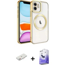 Cepte Toptan iPhone 11 Nova Işık Özel Seri - Siyah Bilvis 5in1 5d Magic Hayalet Cam Ekran Koruyucu + Pembe Renkli Kamera Lens Koruma Cam
