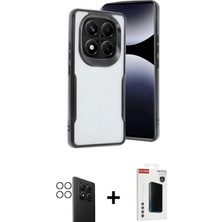 Redmi Note 14 Pro 4g Akış Çizgi Koleksiyonu - Şeffaf Hayalet Polymer Nano Ekran Koruyucu + Gümüş Pvd Metal Kamera Lens