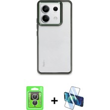 Cepte Toptan Redmi Note 13 Pro 4g Nova Işık Serisi - Siyah 3D Antistatik Seramik Nano Ekran Koruyucu + Gümüş Raze Metal Kamera Lens