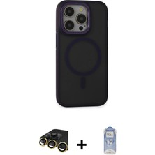 iPhone 14 Pro Ahenk Form Serisi - Siyah Joko Magic 5d Cam + Gold Raze Metal Kamera Lens