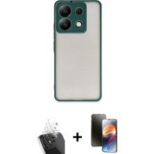 Cepte Toptan Redmi Note 13 Pro 5g Ahenk Çizgi Serisi - Siyah 3D Antistatik Mat Seramik Nano Ekran Koruyucu + Şeffaf Kamera Lens Koruma Cam