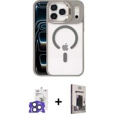 Cepte Toptan iPhone 17 Pro Max Yadigar Asil Koleksiyonu - Siyah Bilvis Hayalet Cam Ekran Koruyucu + Natural Grey Bilvis Titan Kamera Lens