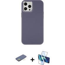 Cepte Toptan iPhone 12 Pro Max Çekirdek Çizgi - Siyah 3D Antistatik Cam Ekran Koruyucu + Yeşil Renkli Kamera Lens Koruma Cam