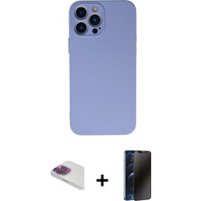 Cepte Toptan iPhone 13 Pro Max Ahenk Serisi - Siyah 3D Antistatik Hayalet Cam Ekran Koruyucu + Gökkuşağı Pers Alüminyum Kamera Lens