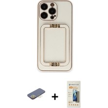 Cepte Toptan iPhone 13 Pro Max Kozmos Minimal Prime - Siyah 6d Mat Seramik Hayalet Nano Ekran Koruyucu + Sarı Renkli Kamera Lens Koruma Cam