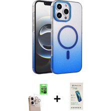 Cepte Toptan iPhone 16 Pro Max Ahenk Doku Özel Seri - Şeffaf Pasifik Cam Ekran Koruyucu + Natural Grey Raze Metal Kamera Lens