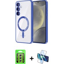 Cepte Toptan Galaxy A15 4g Nova Işık Özel Seri - Siyah 3D Antistatik Seramik Nano Ekran Koruyucu + Gümüş Raze Metal Kamera Lens